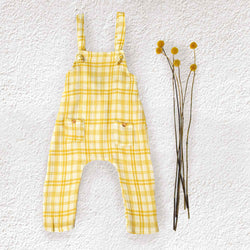 Tissu Katia double gaze tartan jaune, 145x10 (9210-02)