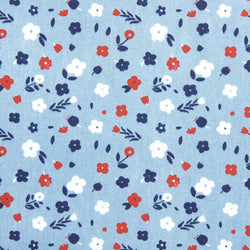 Tissu Katia 100% coton fleur imprimées sur le fond bleu jeans, 150x10 (9208)