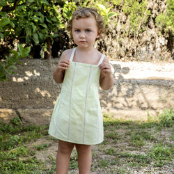 Tissu Katia Ice Cream rayures sur fond vert citron, 145x10 cm  (9214-02)