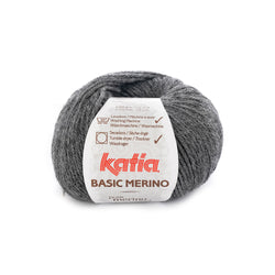 Laine Katia - Basic Merino - Gris Très Foncé n°14 - Pelote de 50 g