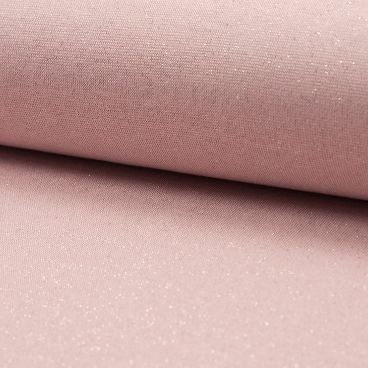 Bord côte lurex, rose poudré
