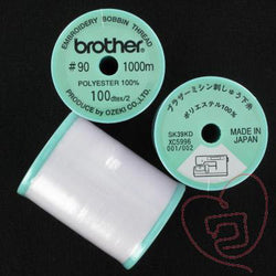 BROTHER XC5996001 - Fil de canette blanc n° 90 - 1000 m, broderie seule réf. EBTPE