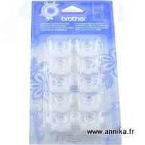 BROTHER XE4736-001 : lot 10 canettes plastiques avec clips à canettes (h=11.5 mm)