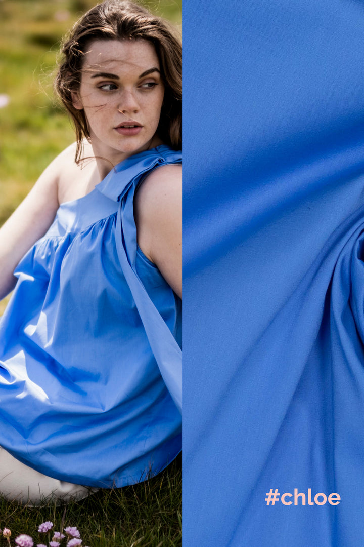 Tissu Fibre Mood Chloe popeline stretch bleu nuit, 145 x 10 cm (9029-01)
