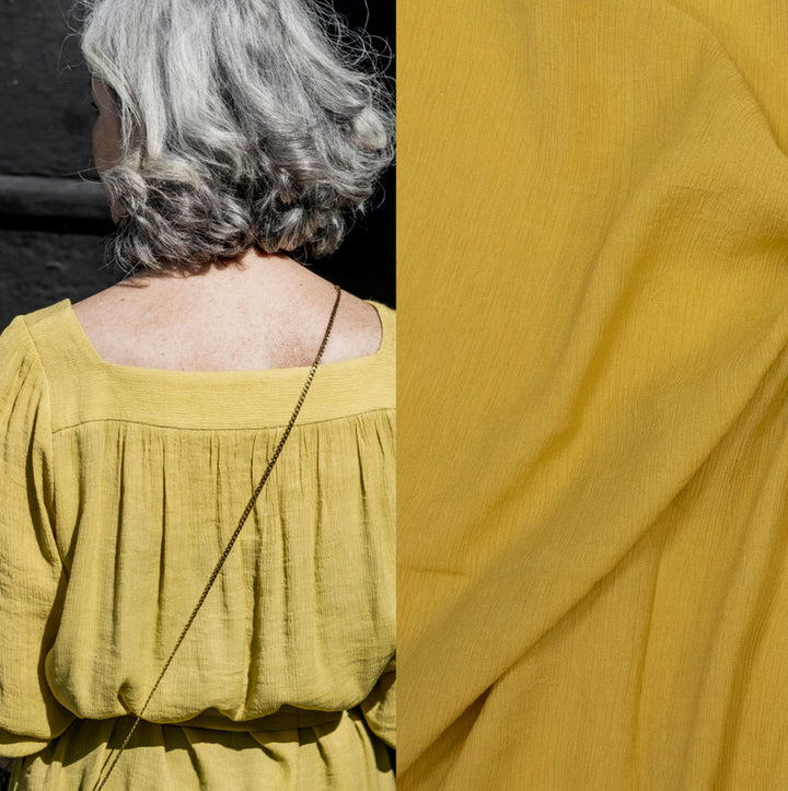 Tissu Fibre Mood Danna crépon viscose jaune