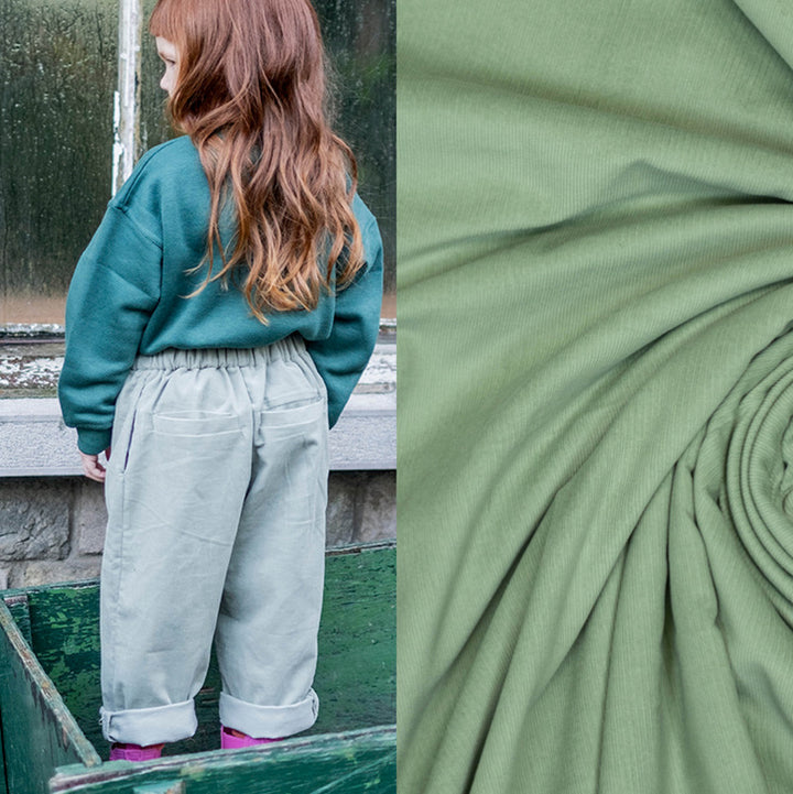 Fibre Mood Chris / Opal velours milleraies vert, 147 x 10cm (9130-01)