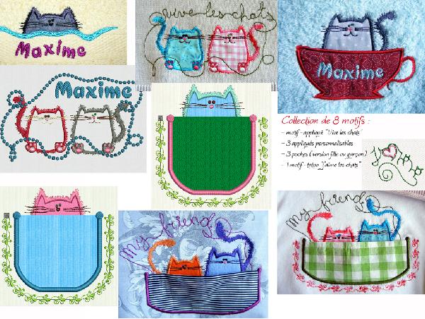 Vive les chats ! (collection de 8 motifs)