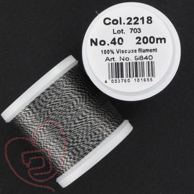 Fil bicolore MADEIRA noir et gris clair, 200m, 9840-2218
