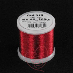Fil métallisé MADEIRA, couleur rouge, 200 m, 9842-315