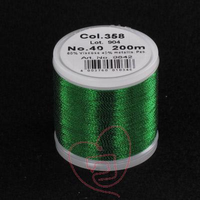 Fil métallisé MADEIRA, couleur vert, 200 m, 9842-358