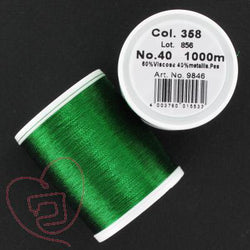 Fil métallisé Madeira, couleur vert, 1000 m, 9846-358