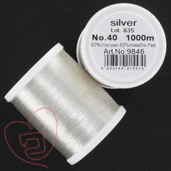 Fil métallisé Madeira, couleur argent, 1000 m, 9846-silver
