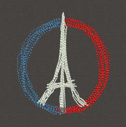 Paix pour Paris, broderie machine