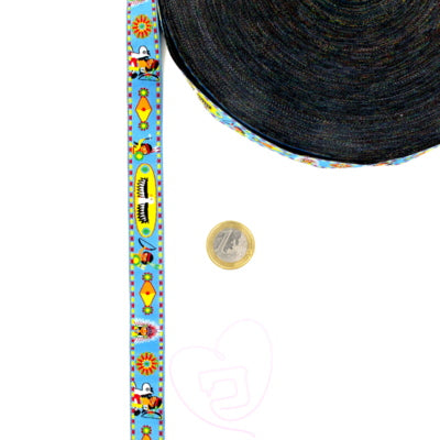 Ruban tissé 18mm “motifs indien” - 100% Polyester