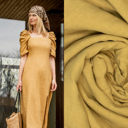 Fibre Mood Vanya lin lavé jaune ocre, 135 x 10cm (9148-01)